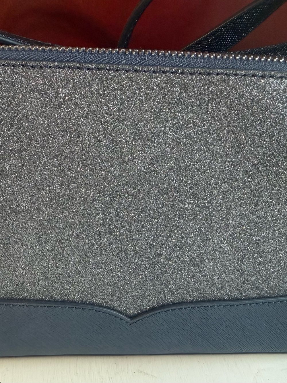 kate spade New York Silver Glitter and Black Two-Tone Crossbody New without Tag - Picture 5 of 10